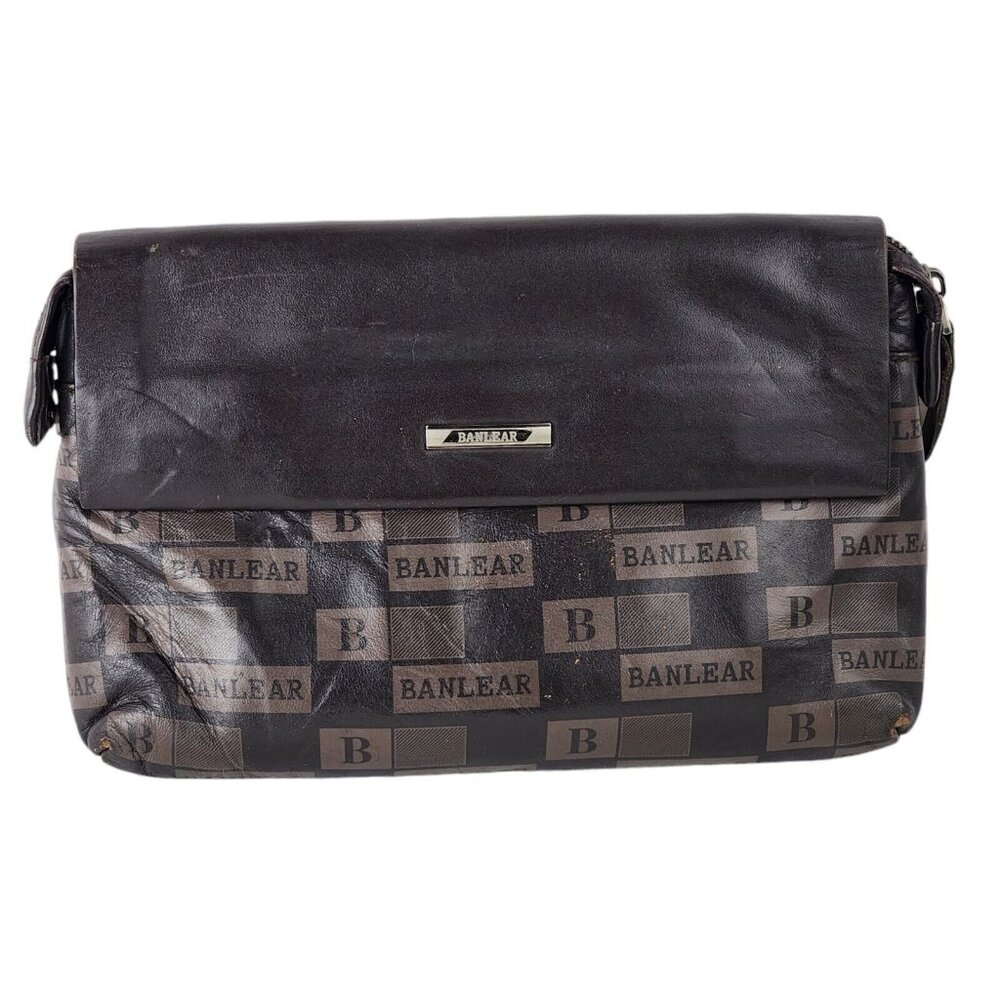 Banlear Brown Portfolio Leather Hand Wrist Bag